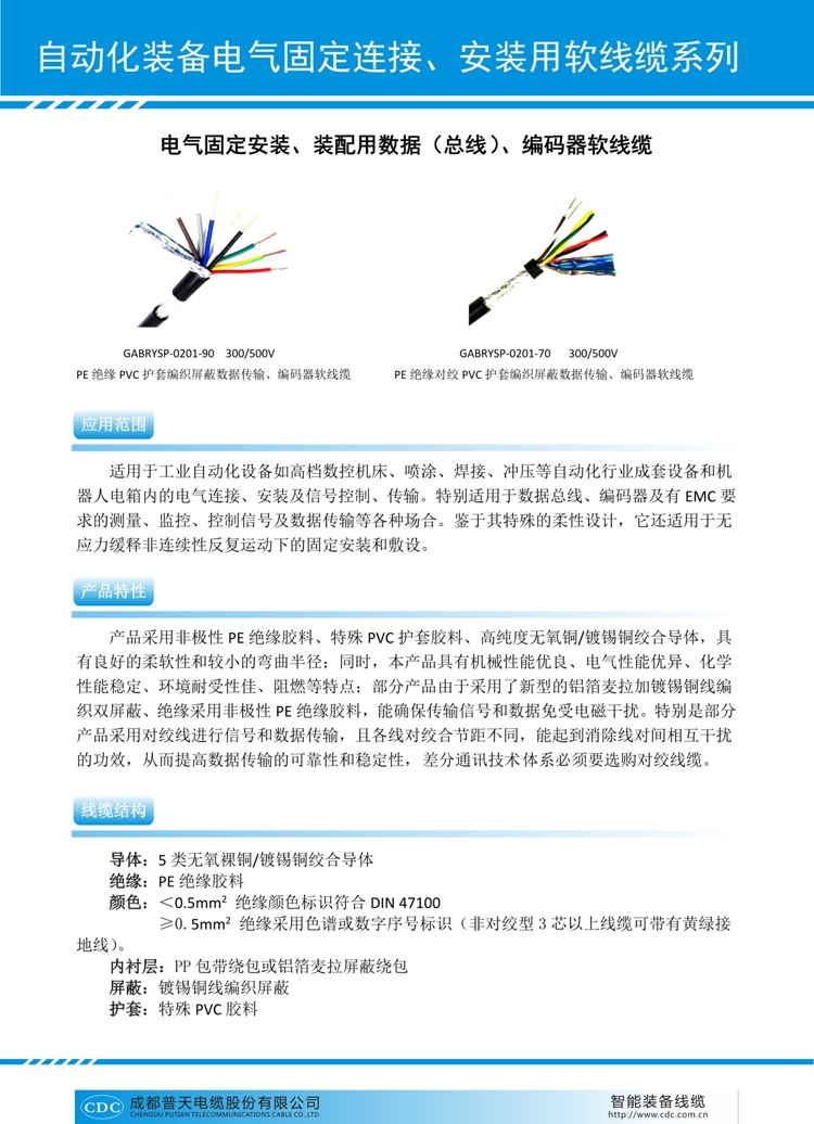 電氣固定安裝、裝配用數(shù)據(jù)（總線）、編碼器軟線纜