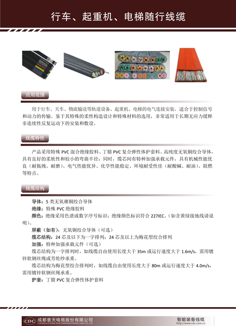 行車、起重機、電梯隨行線纜